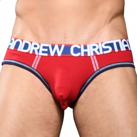 Andrew Christian Almost Naked Cotton Brief Jock - Red
