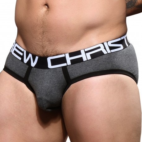 Andrew Christian Slip Show-It Coton Gris Anthracite