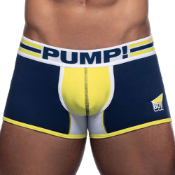 Boxer Court Sportboy Recharge Bleu Marine - Jaune Pump!