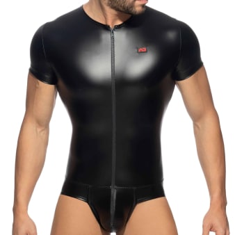 Body Front Zip Rub Cockring Noir AD Fetish
