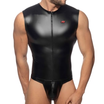 Body String Front Zip Rub Cockring Noir AD Fetish