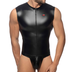 Body String Front Zip Rub Cockring Noir AD Fetish