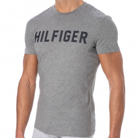 Tommy Hilfiger T-Shirt Logo Coton Bio Gris