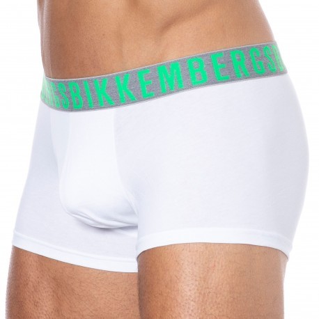 Bikkembergs Colors Cotton Trunks - White - Green