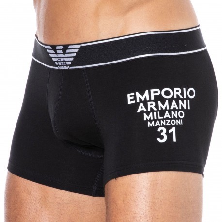 Emporio Armani On-Site Edition Cotton Boxer Briefs - Black
