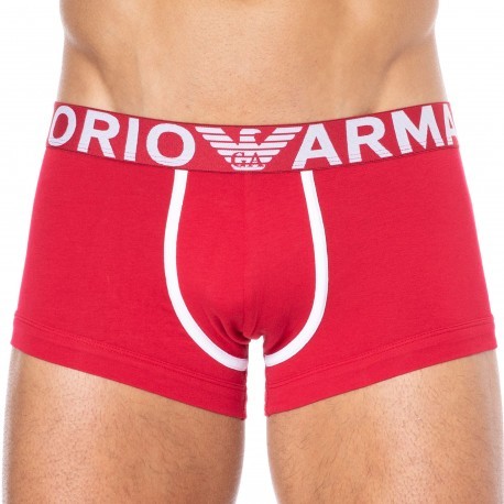 Emporio Armani Bold Logo Cotton Boxer Briefs - Red