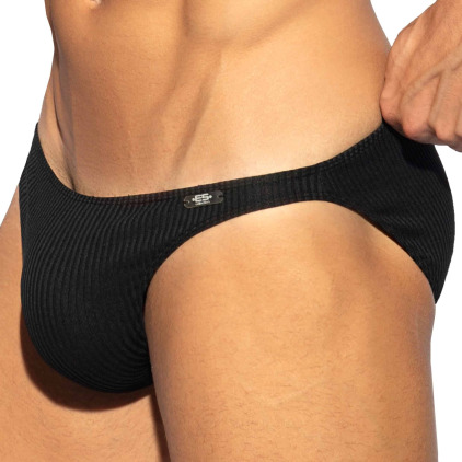 Slip Bikini Recycled Rib Noir ES Collection
