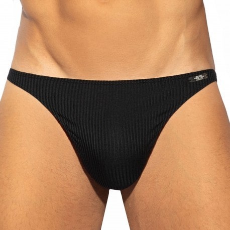 ES Collection Recycled Rib Thong - Black