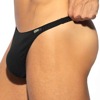 String Bikini Recycled Rib Noir ES Collection