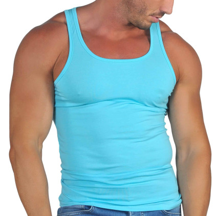 Roberto Lucca Débardeur Coton Modal Bleu Turquoise Roberto Lucca Débardeur Coton Modal Bleu Turquoise