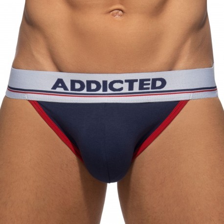 Addicted 3-Pack Tommy Cotton Jocks - White - Navy - Red