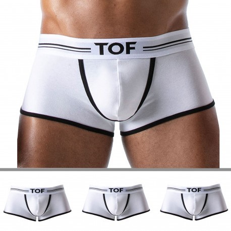 TOF Paris 3-Pack French Cotton Trunks - White