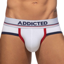 Lot de 3 Slips Tommy Coton Blanc - Bleu Marine - Rouge Addicted