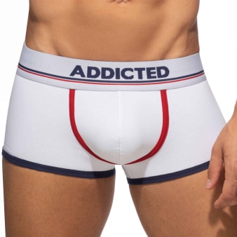 Lot de 3 Boxers Courts Tommy Coton Blanc - Bleu Marine - Rouge Addicted