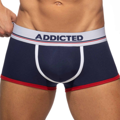 Lot de 3 Boxers Courts Tommy Coton Blanc - Bleu Marine - Rouge Addicted