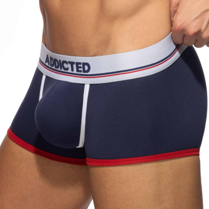 Lot de 3 Boxers Courts Tommy Coton Blanc - Bleu Marine - Rouge Addicted