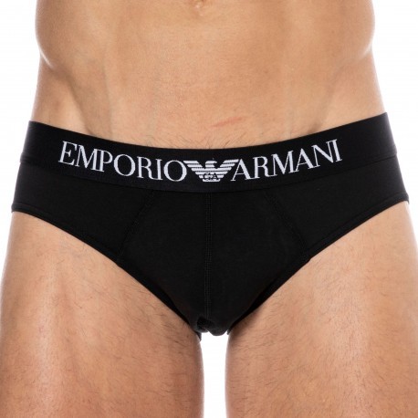 Emporio Armani Slip Iconic Eagle Wings Coton Noir
