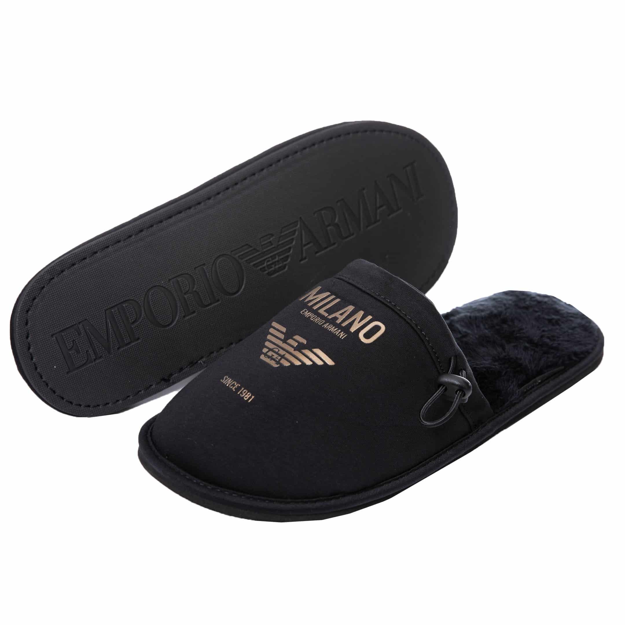 mens armani slippers