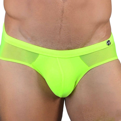 Roberto Lucca Slip Neon Stretch Net Jaune Fluo