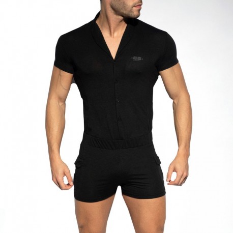 ES Collection Short-Sleeved Bodysuit - Black