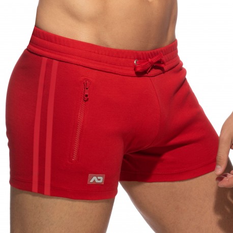 Addicted Zip Pocket Sport Shorts - Red