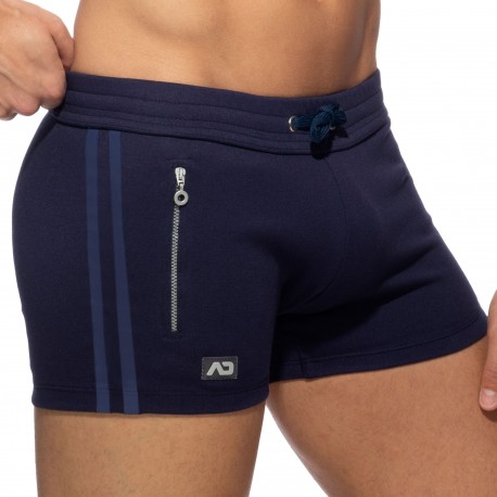 Addicted Zip Pocket Sport Shorts - Navy