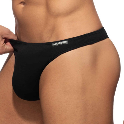 String Coton Noir Addicted