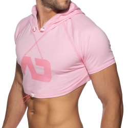 Sweat Crop à Capuche Rose Addicted