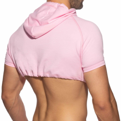 Sweat Crop à Capuche Rose Addicted