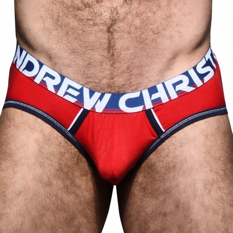 Andrew Christian CoolFlex Active Modal Briefs with Show-It - Red