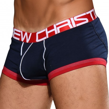 Andrew Christian FlashLift Cotton Trunks with Show-It - Navy