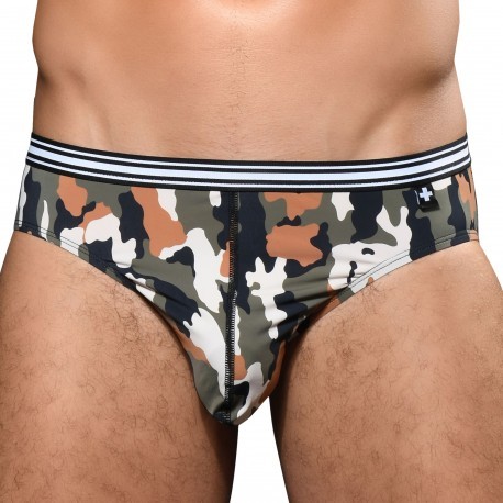 Andrew Christian 3-Pack Camo Boy Briefs with Almost Naked - Khaki - Grey - Blue