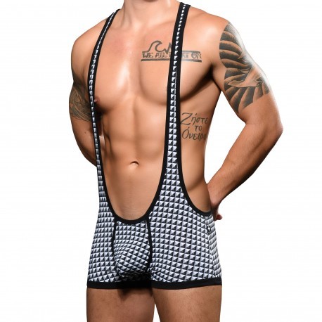 Andrew Christian Almost Naked Stud Singlet - Black - Silver
