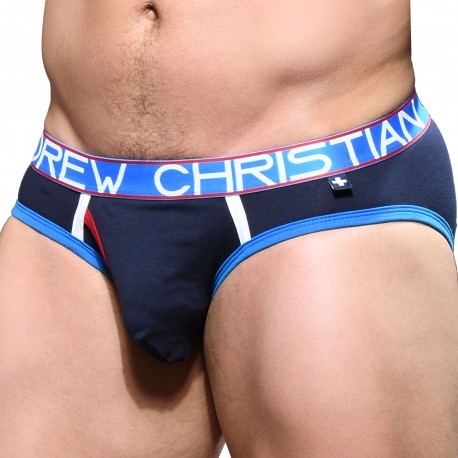 Andrew Christian Almost Naked Fly Tagless Briefs - Navy