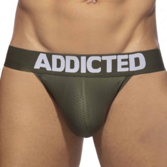 Jock Strap Push Up Mesh Kaki Addicted