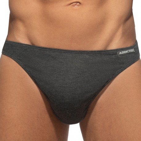 Addicted Cotton Thong - Charcoal