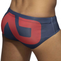 Slip de Bain AD Logo Bleu Marine - Rouge Addicted