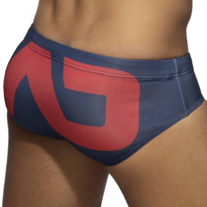 Slip de Bain AD Logo Bleu Marine - Rouge Addicted