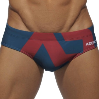 Slip de Bain AD Logo Bleu Marine - Rouge Addicted