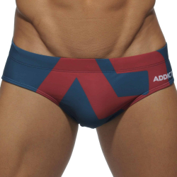 Slip de Bain AD Logo Bleu Marine - Rouge Addicted