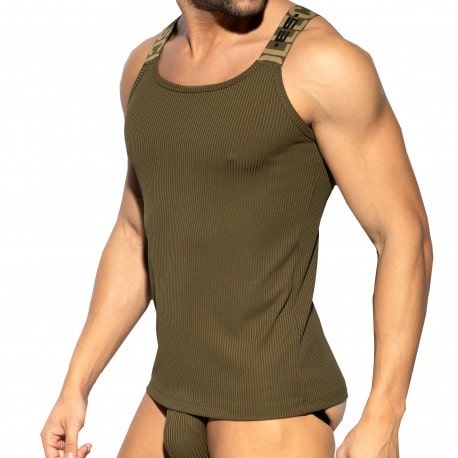 ES Collection Recycled Rib Tank Top - Khaki