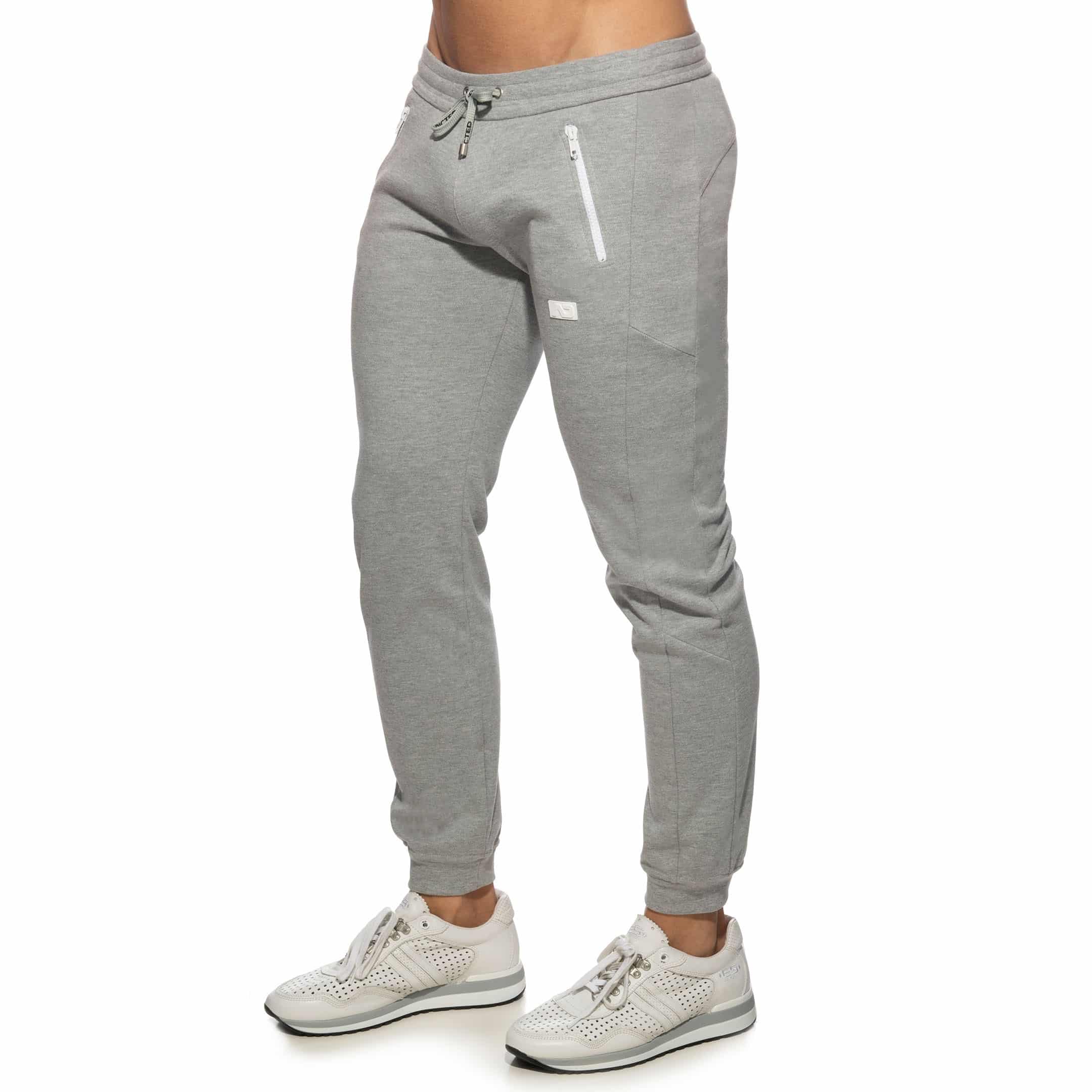 Addicted Double Zip Jogging Pants - Heather Grey | INDERWEAR