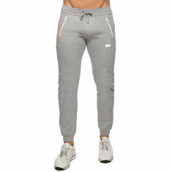 Double Zip Jogging Pants - Heather Grey