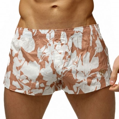 Marcuse Forest Cotton Boxer Shorts - Dusty Pink