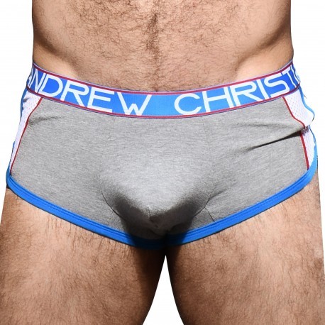 Andrew Christian Shorty Almost Naked Retro Mesh Gris Chiné