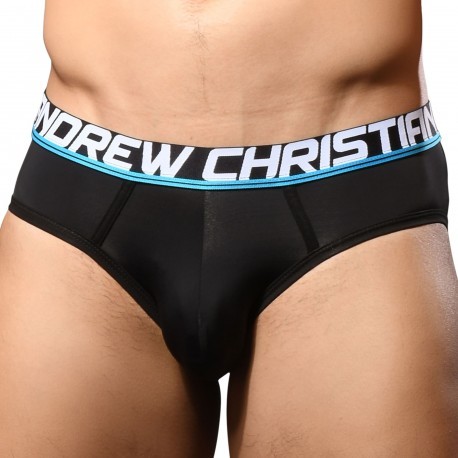 Andrew Christian Active Shape Briefs with Bubble Butt Shaping Pads - Black
