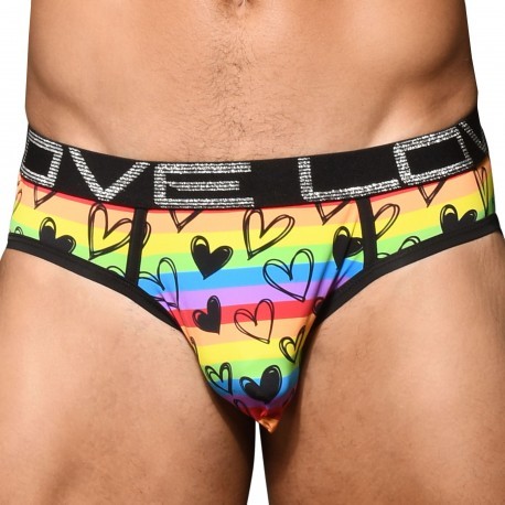 Andrew Christian Almost Naked Love Pride Hearts Briefs - Rainbow