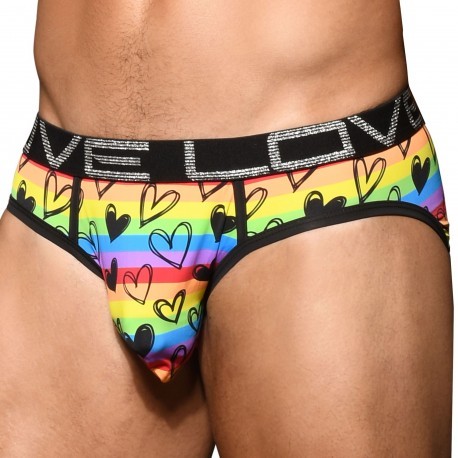 Andrew Christian Almost Naked Love Pride Hearts Briefs - Rainbow