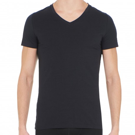 HOM Supreme Cotton V-Neck T-Shirt - Black