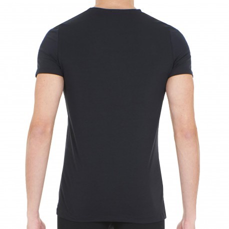 HOM T-Shirt Col V Suprême Coton Noir